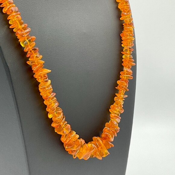 Vintage Genuine Baltic Amber Beaded Loop Necklace, Honey Butterscotch, Opera 22” - Picture 10 of 11